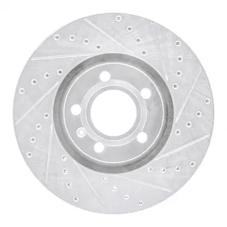 R1 Concepts EDZ-73044R Brake Rotor Drilled and Slotted Silver